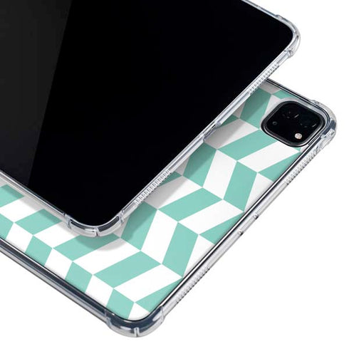 Blue White Chevron iPad Pro 12.9in (2020) Clear Case